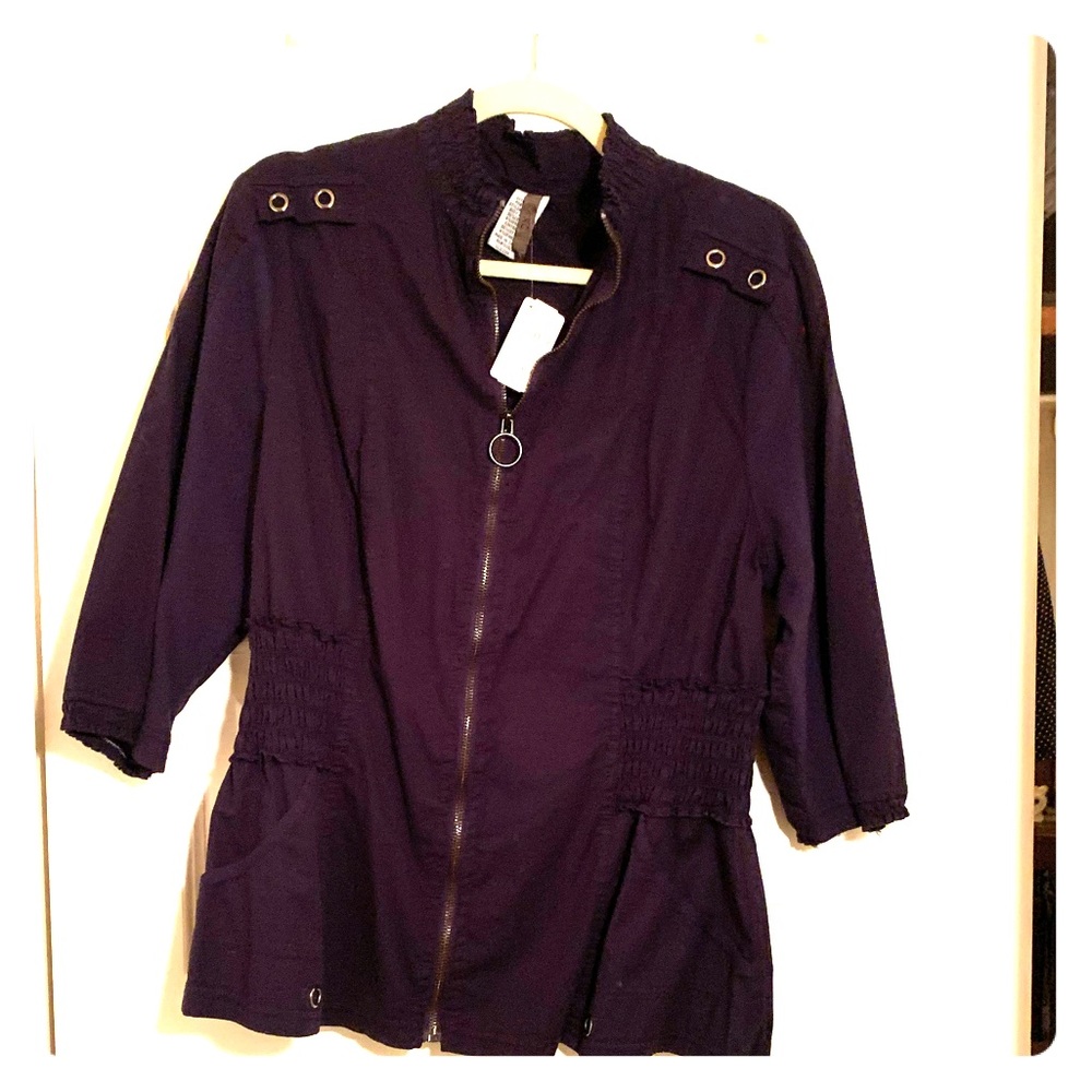 XCVI navy light weight 3/4 sleeve brand new jacket